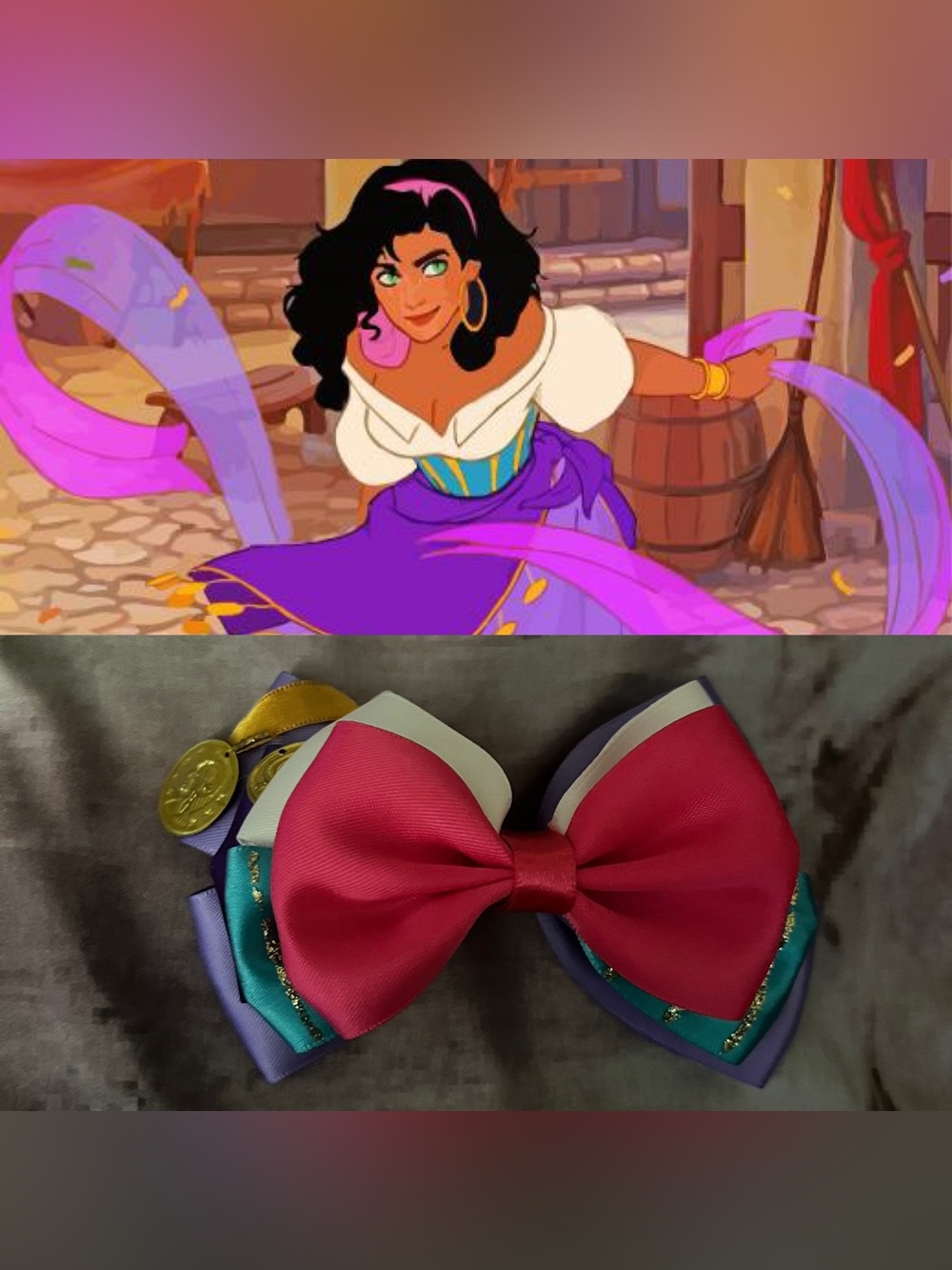 Disney The Hunchback of Notre Dame Esmeralda Inspired Bow